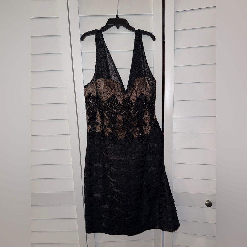 Whimsigoth Plunge Neckline Dress LARGE